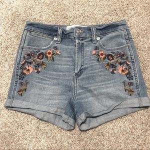 Abercrombie & Fitch embroidered denim shorts